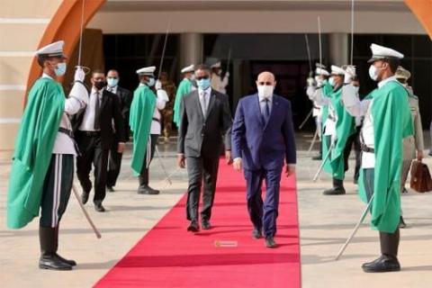 مراسيم استقبال الرئيس محمد ولد الشيخ الغزواني في واغادوغو (فيديو)